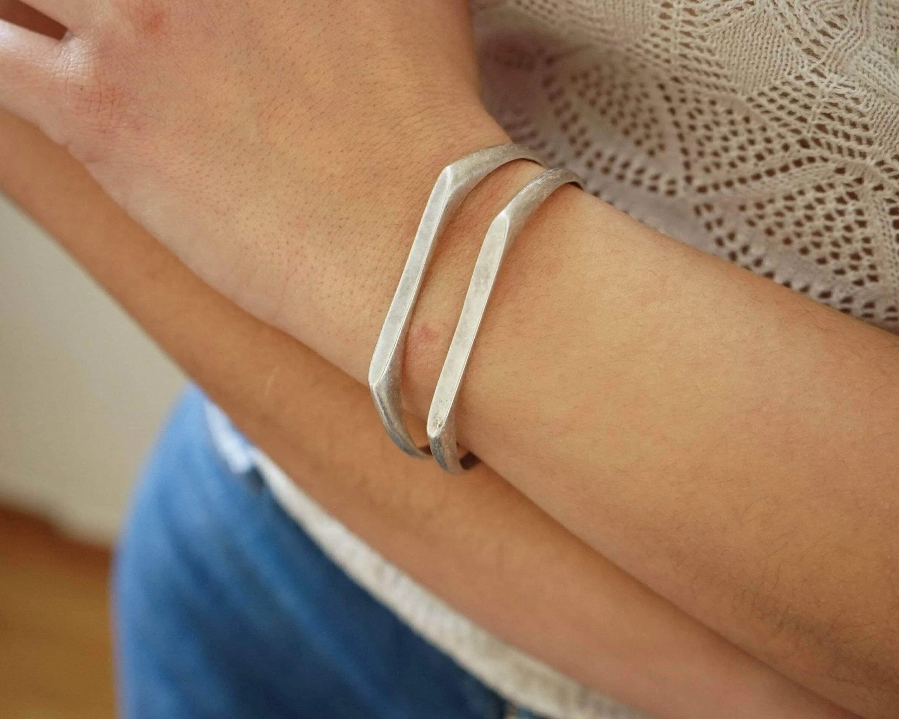 Silver Signet Cuff - Elegant Sterling Silver Cuff Bracelet