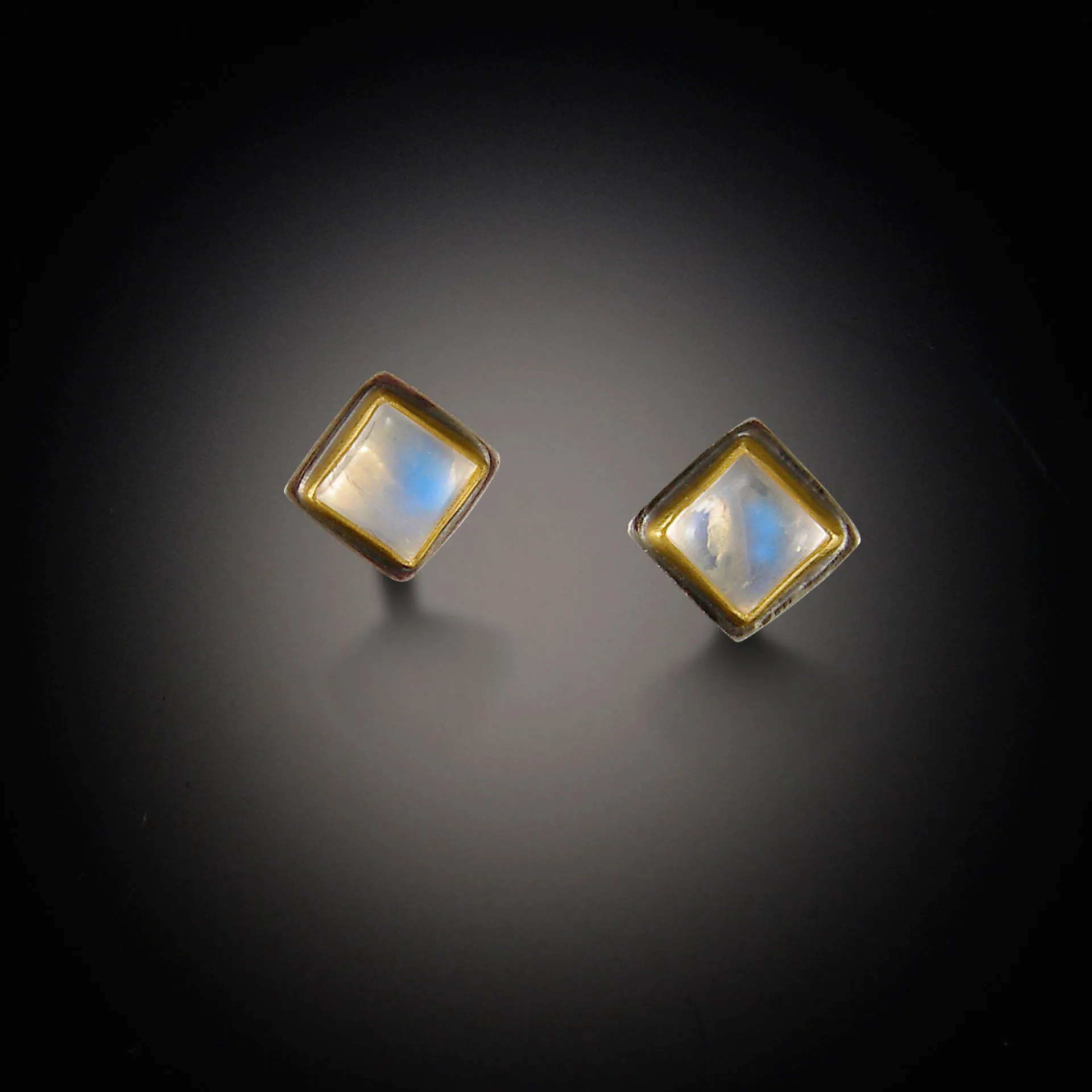 Square Moonstone Earrings