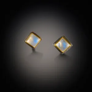 Square Moonstone Earrings