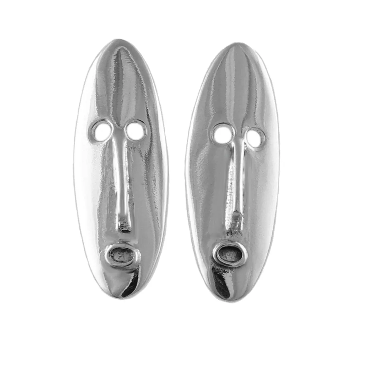 Sterling 925 Silver Tribal Mask Face Earrings