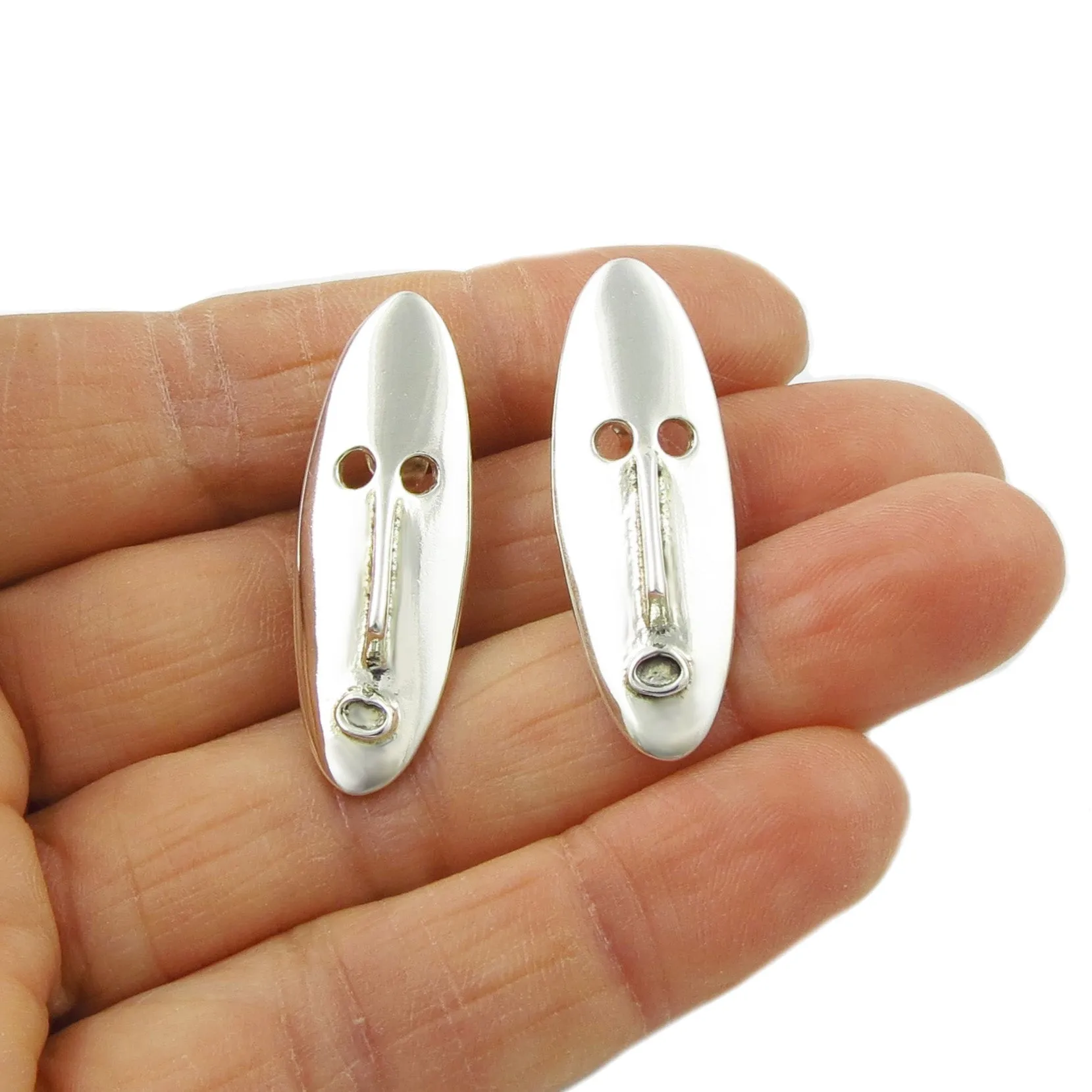 Sterling 925 Silver Tribal Mask Face Earrings