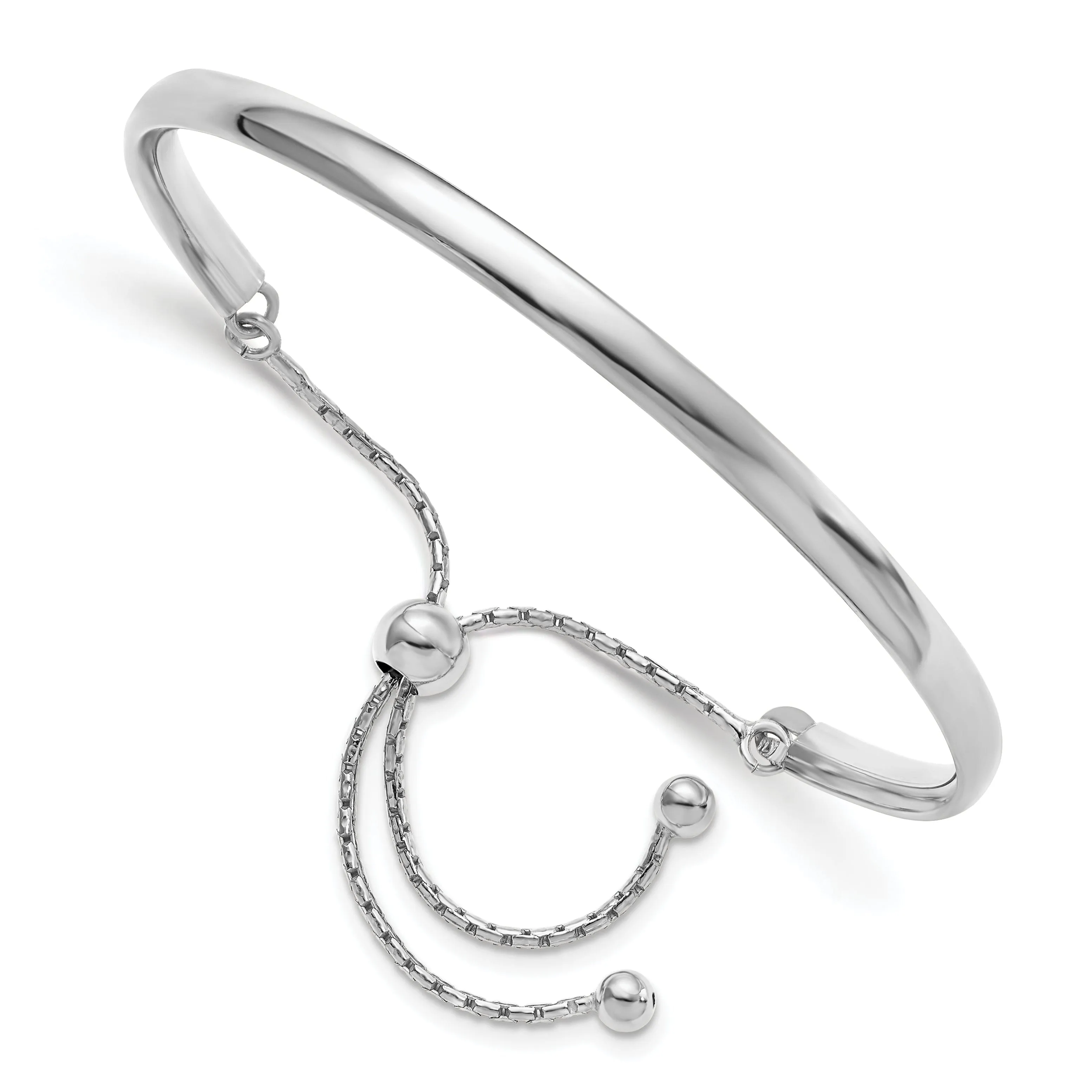 Sterling Silver Polished Adjustable Bangle