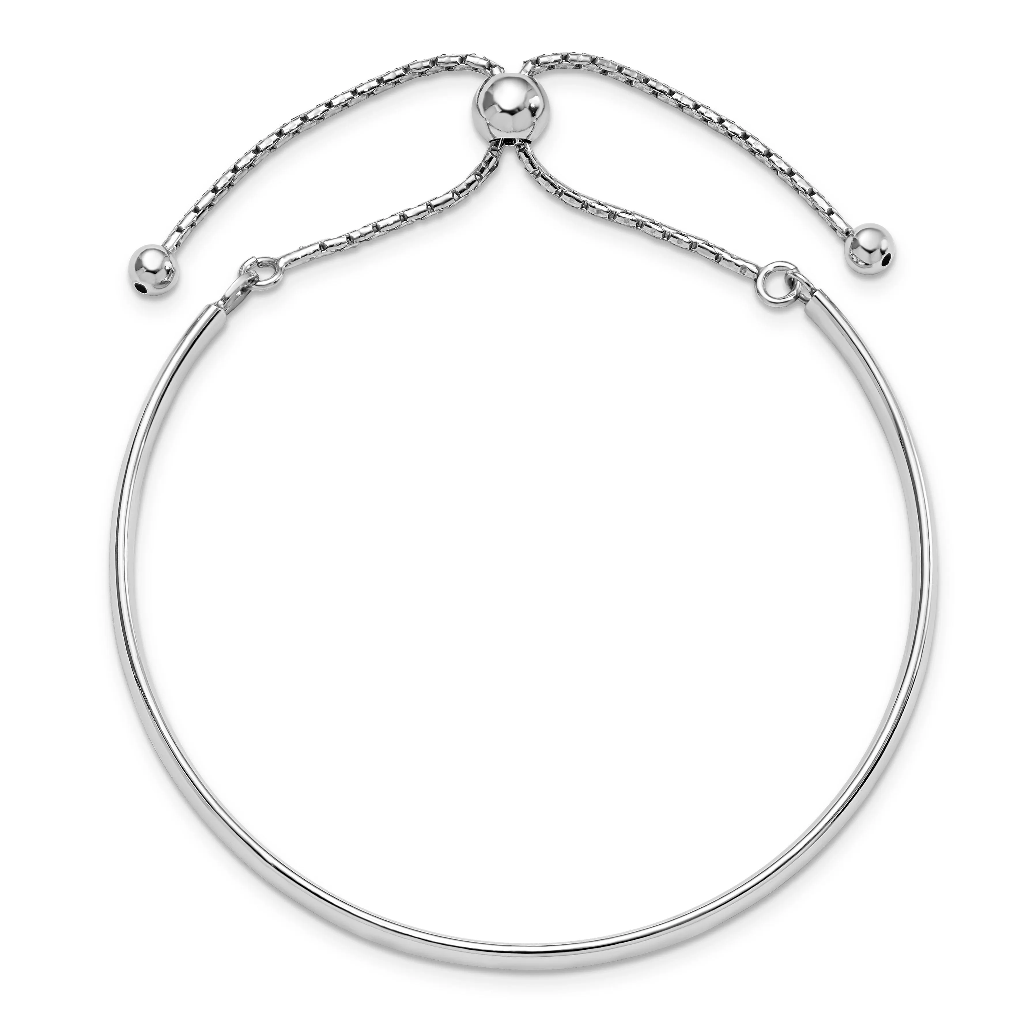 Sterling Silver Polished Adjustable Bangle