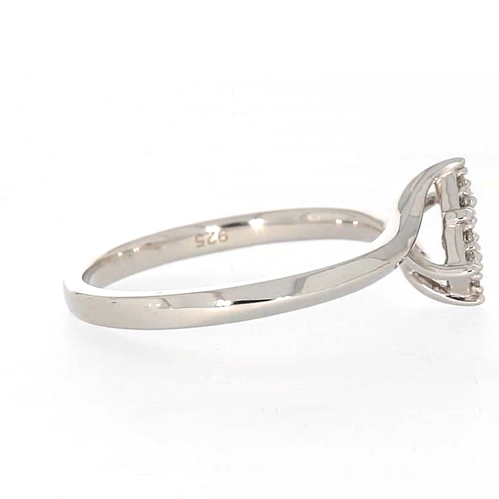 Tango Sterling Silver Round Brilliant Cut with 0.08 Carat tw of Diamonds Ring