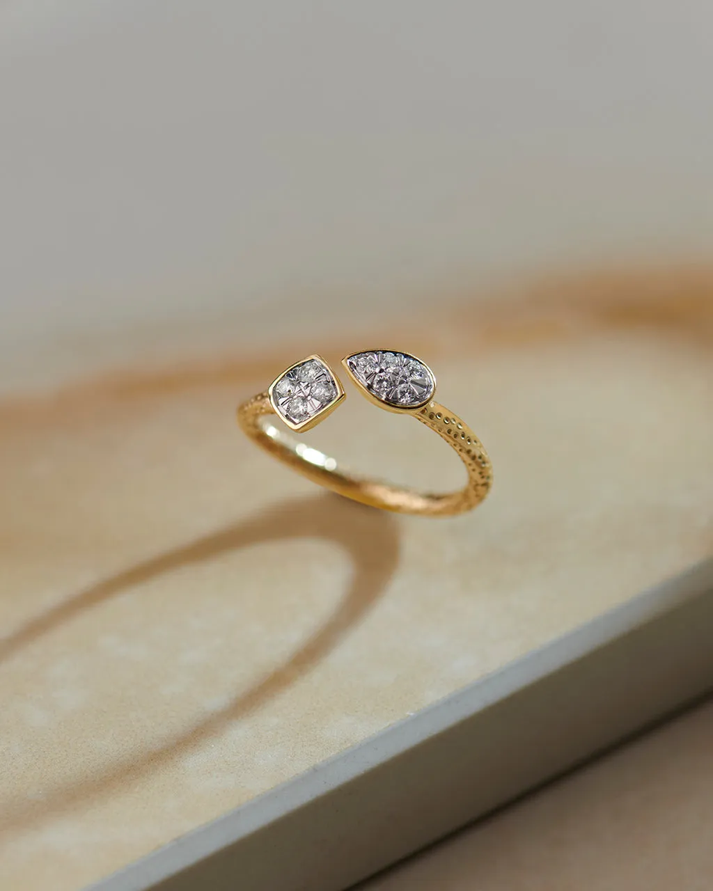 Textured Open Diamond Ring