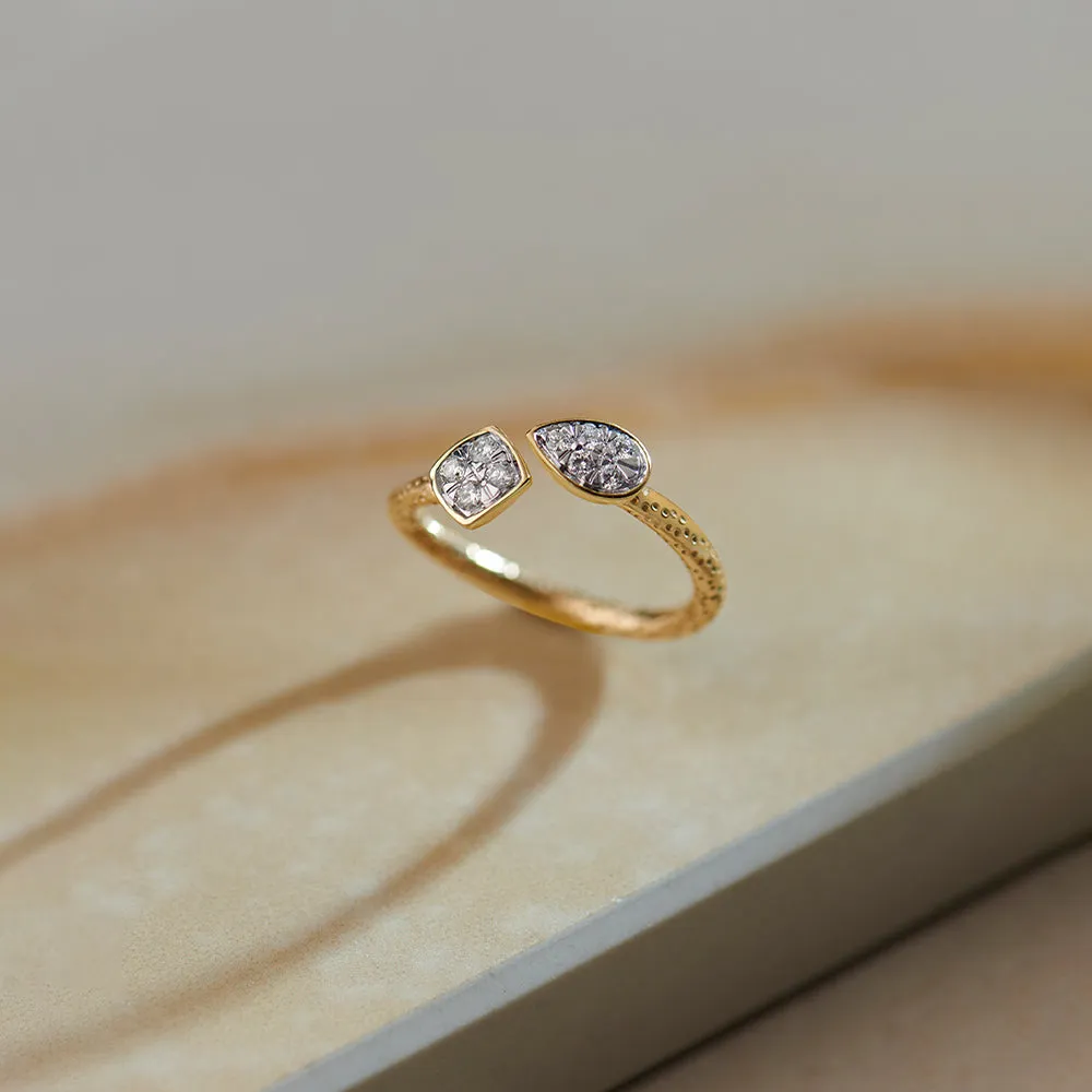 Textured Open Diamond Ring