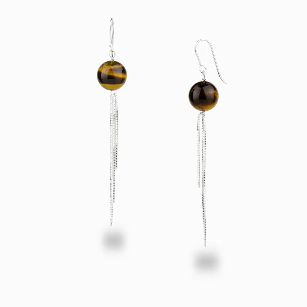 Tiger Eye Drop Earrings