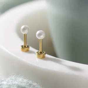 Tiny Pearl Screw Back Studs