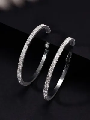 TOKYO TALKIES X Rubans Silver-Toned Contemporary Hoop Earrings