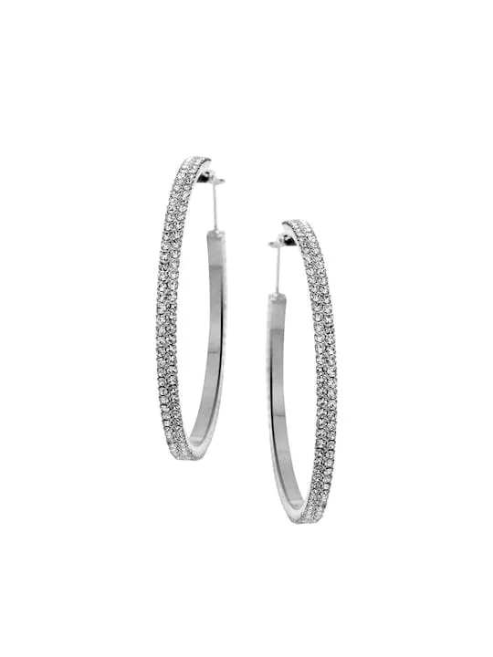 TOKYO TALKIES X Rubans Silver-Toned Contemporary Hoop Earrings