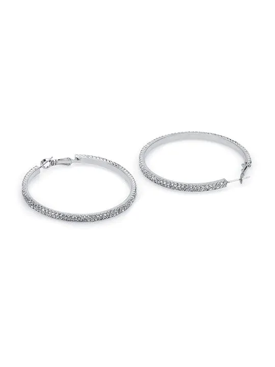 TOKYO TALKIES X Rubans Silver-Toned Contemporary Hoop Earrings