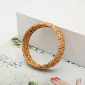 Vacation Beach Rattan Wide Bracelet Bohemian Straw