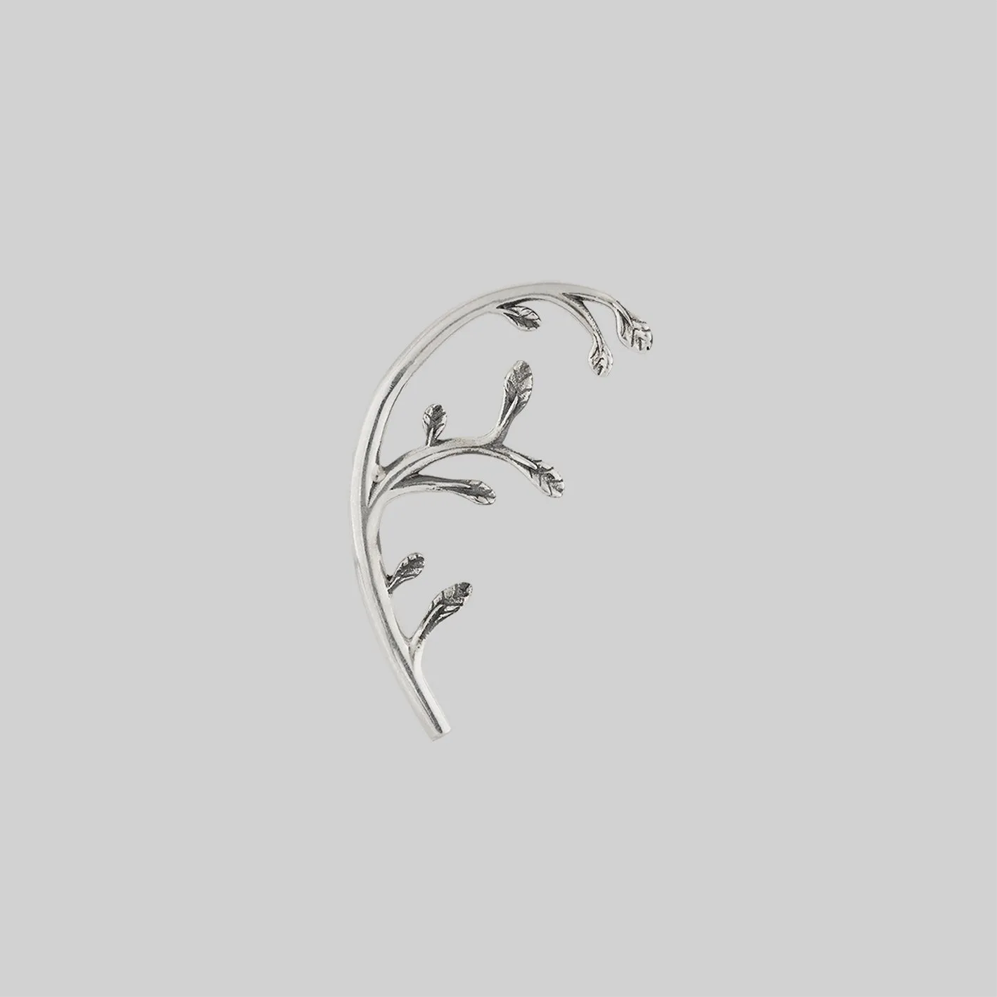 VENETIA. Delicate Leaf Vine Stud Earring - Silver