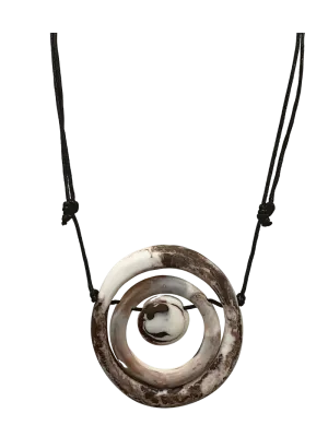 White and Brown resin necklace | GEENA