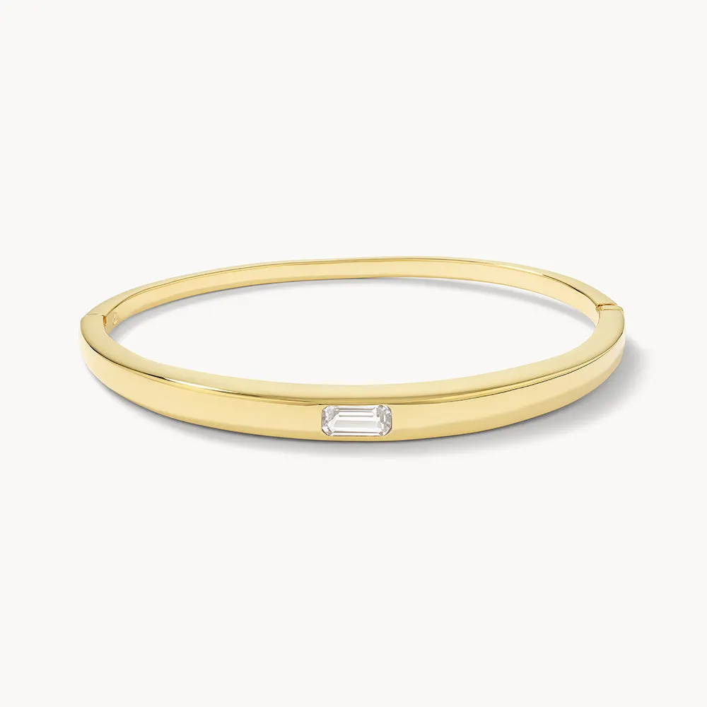 White Topaz Bangle in Gold