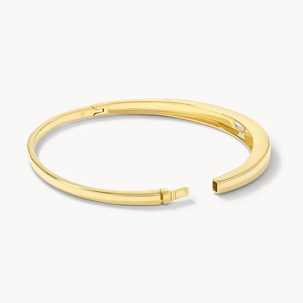 White Topaz Bangle in Gold