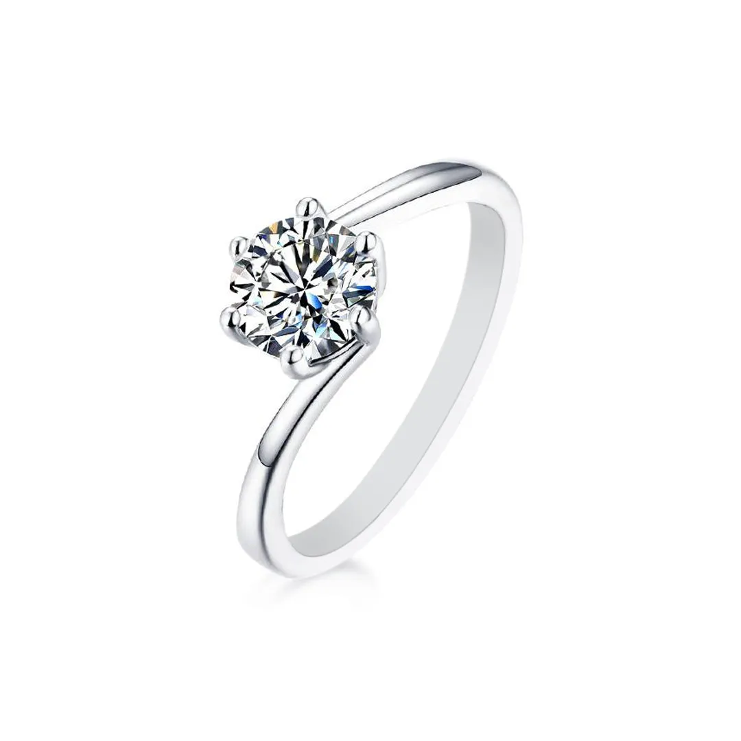 Wholesale Women's 2 CT Minimal Moissanite Ring in S925 Sterling Silver