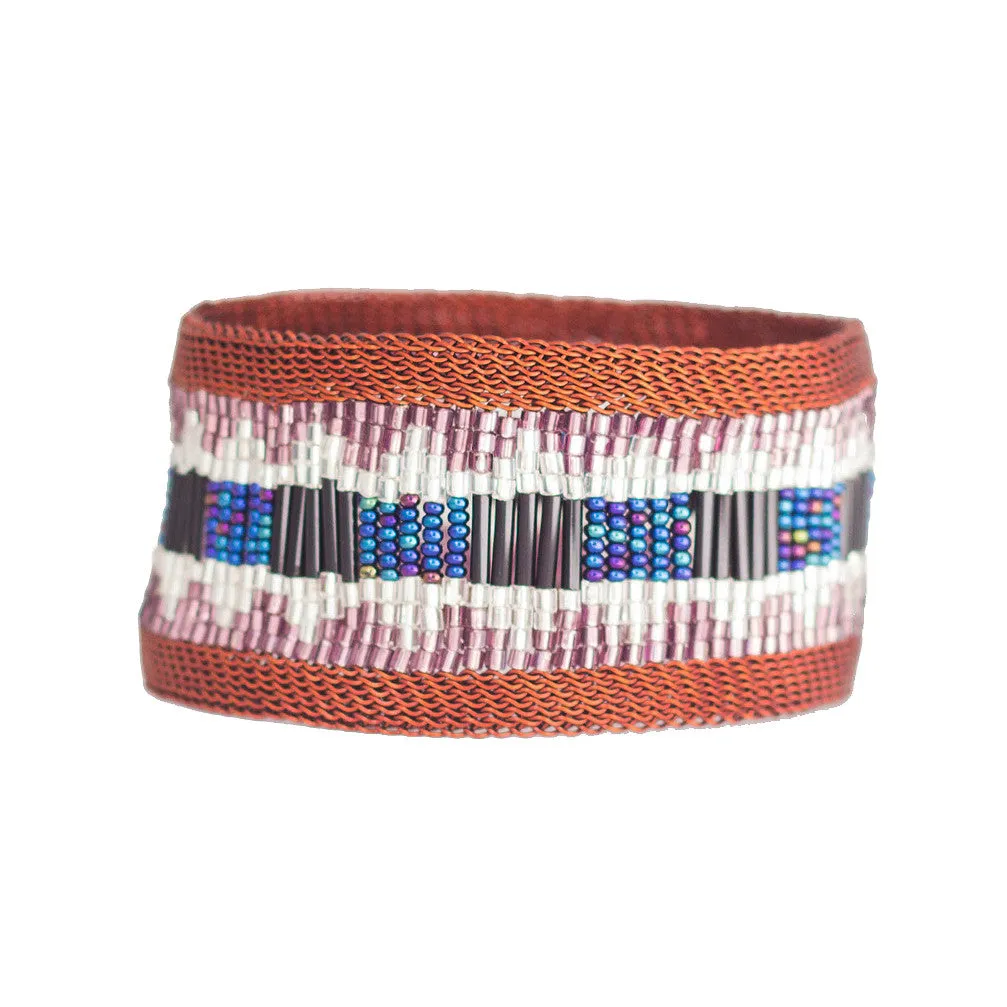 Wide Copper Beaded Bangles