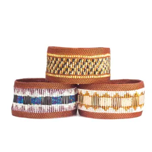 Wide Copper Beaded Bangles