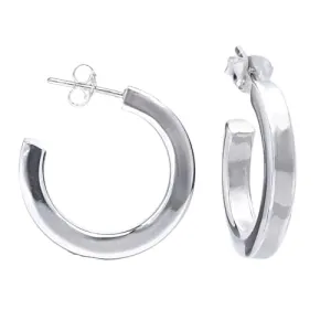 Women's Hoop Earrings | Elegant 3x20mm Polished Half Circle Hoop Earrings for Women Girls