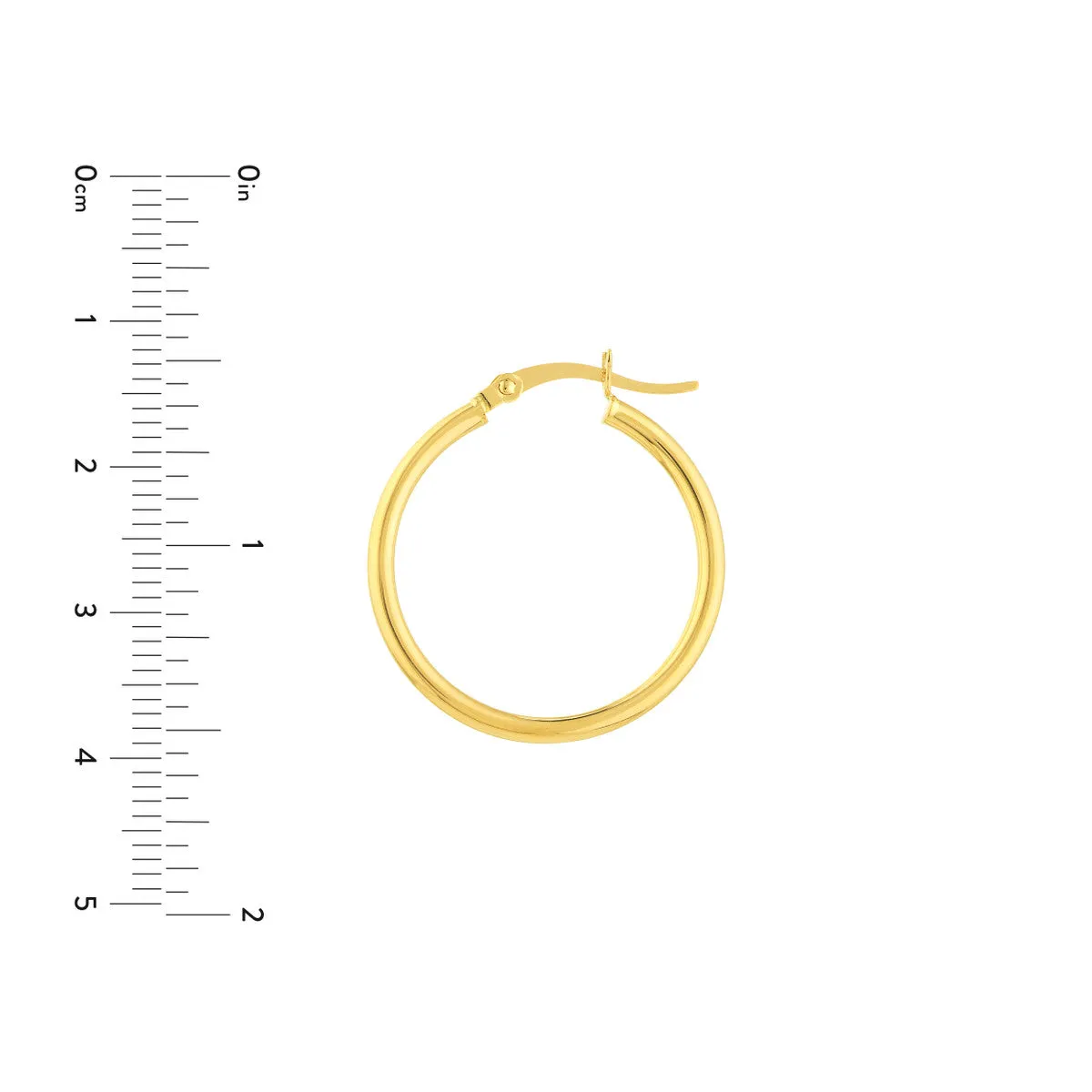 Yellow Gold 25 mm Hoop Earrings