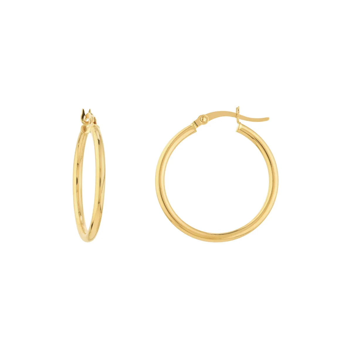 Yellow Gold 25 mm Hoop Earrings