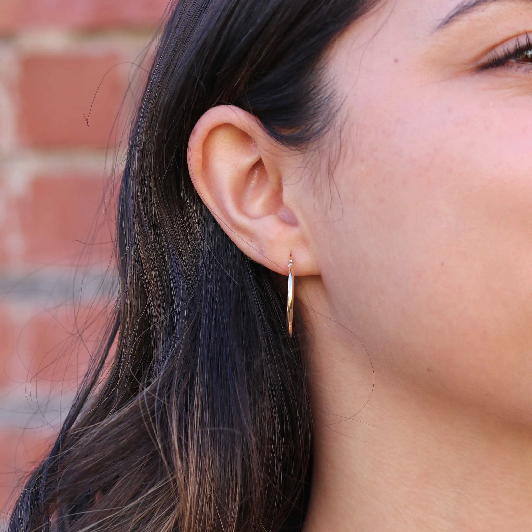 Yellow Gold 25 mm Hoop Earrings